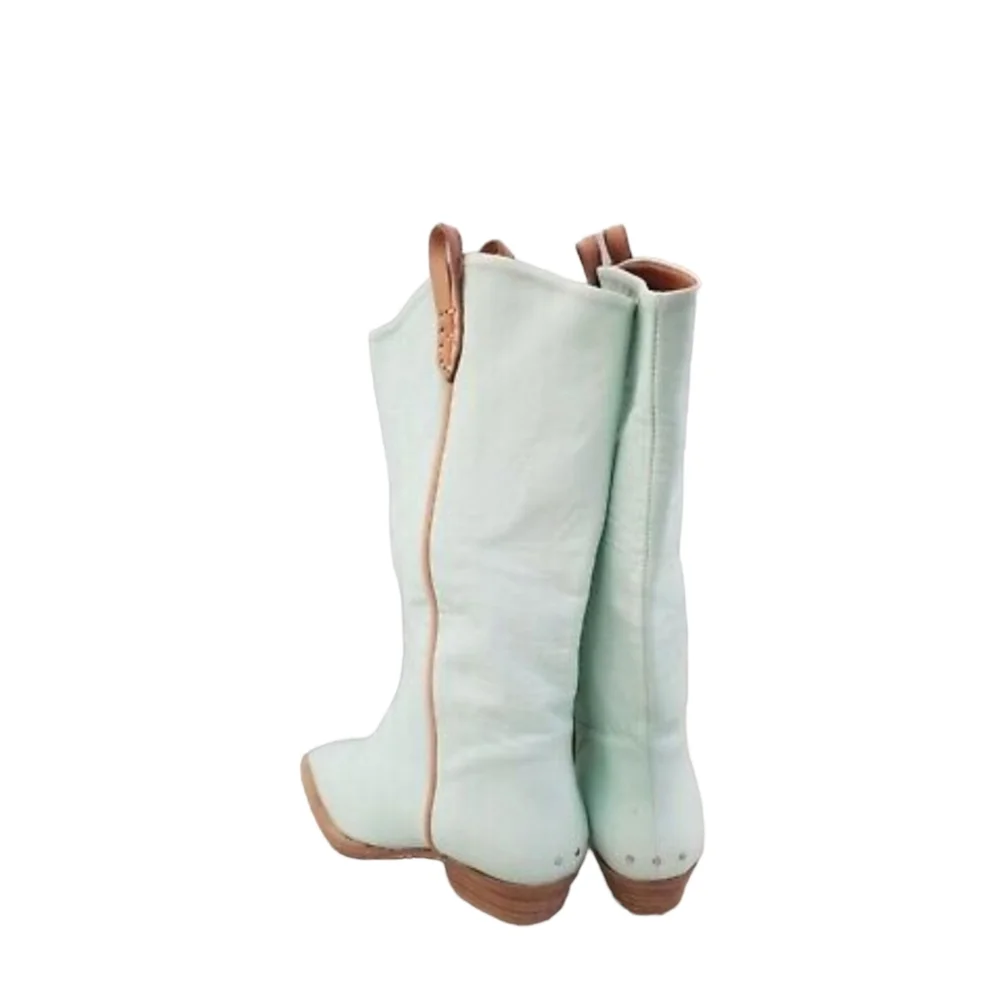 Free People WE THE FREE Montage Tall Boots Cactus Milk Leather - Picture 5 of 16